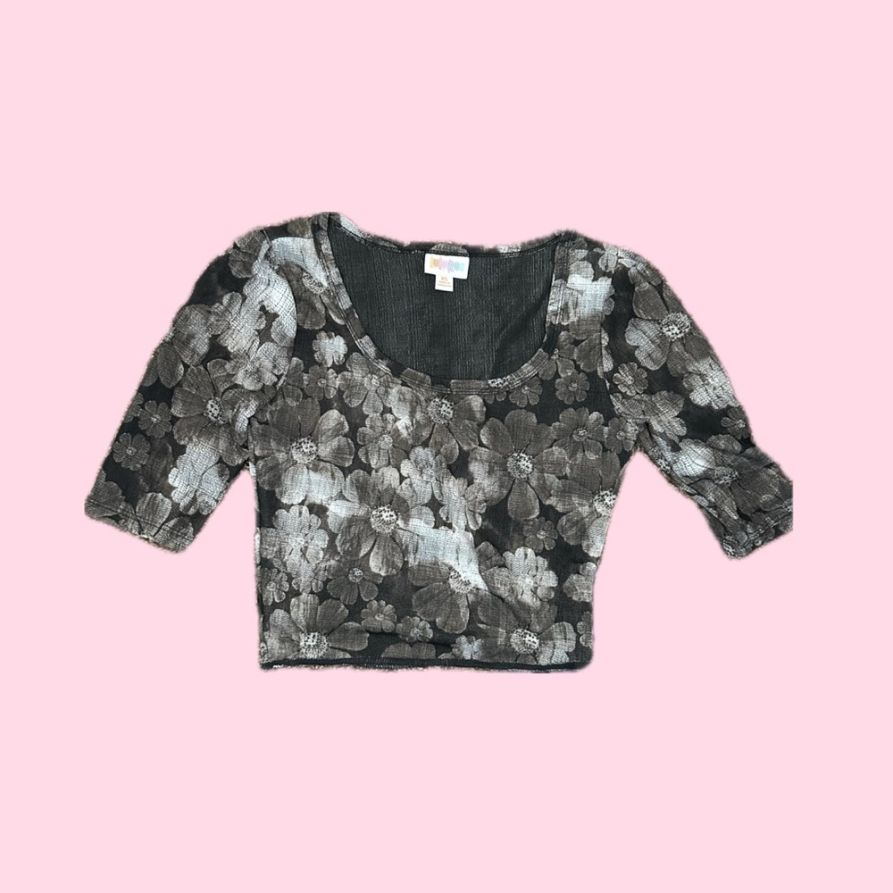 y2k floral crop top